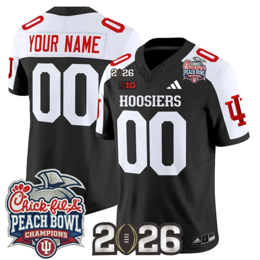 Custom Indiana Hoosiers Jersey Peach Bowl Champions 2026 CFP Finals Stitched by My Store NCAA Football Jerseys
