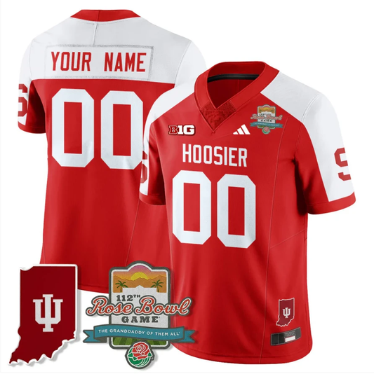 Custom Indiana Hoosiers Jersey Rose Bowl 112th Patch Limited Stitched by My Store NCAA Football Jerseys