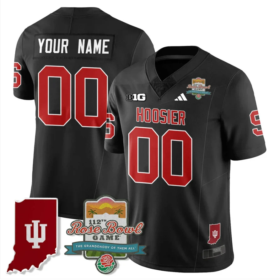 Custom Indiana Hoosiers Jersey Rose Bowl 112th Patch Limited Stitched by My Store NCAA Football Jerseys