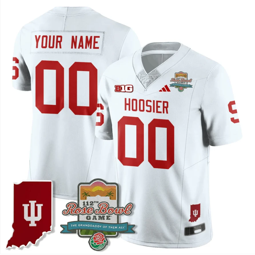 Custom Indiana Hoosiers Jersey Rose Bowl 112th Patch Limited Stitched by My Store NCAA Football Jerseys