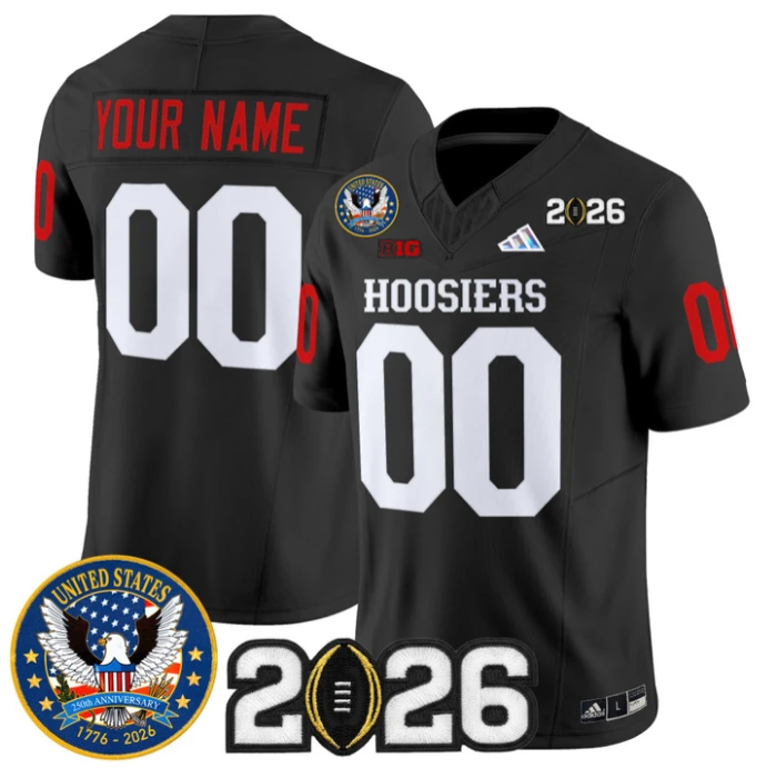 Custom Indiana Hoosiers Jersey United States 250th Patch 2026 Stitched by My Store NCAA Football Jerseys