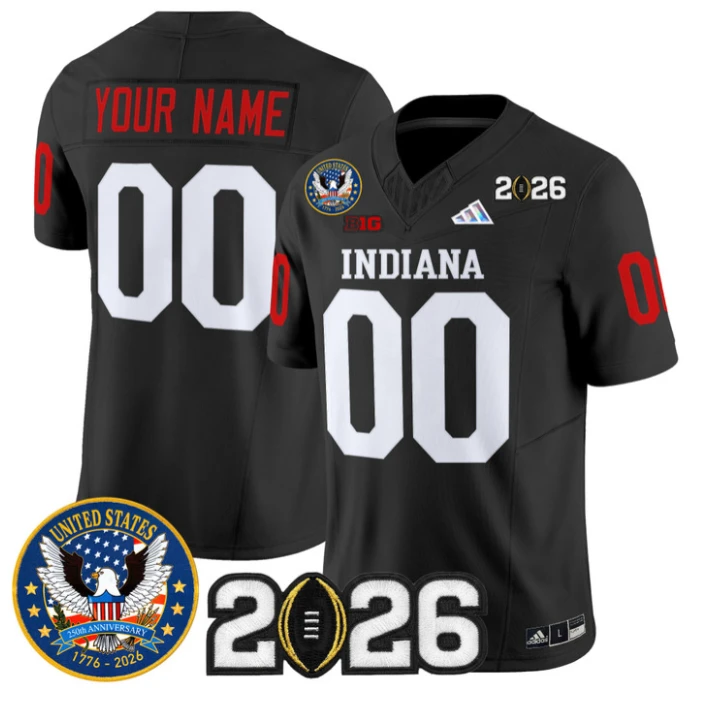 Custom Indiana Hoosiers Jersey United States 250th Patch V2 Stitched by My Store NCAA Football Jerseys