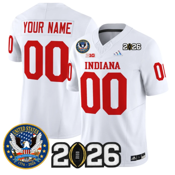 Custom Indiana Hoosiers Jersey United States 250th Patch V2 Stitched by My Store NCAA Football Jerseys