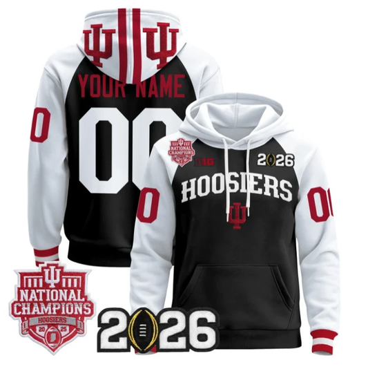 Custom Indiana Hoosiers Pullover Hoodie 2025 National Champions Stitched by Hoodie Pullover