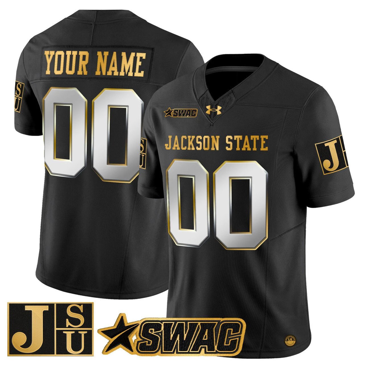 Custom Jackson State Tigers Jersey 2025 Gold Vapor Stitched by My Store NCAA Football Jerseys