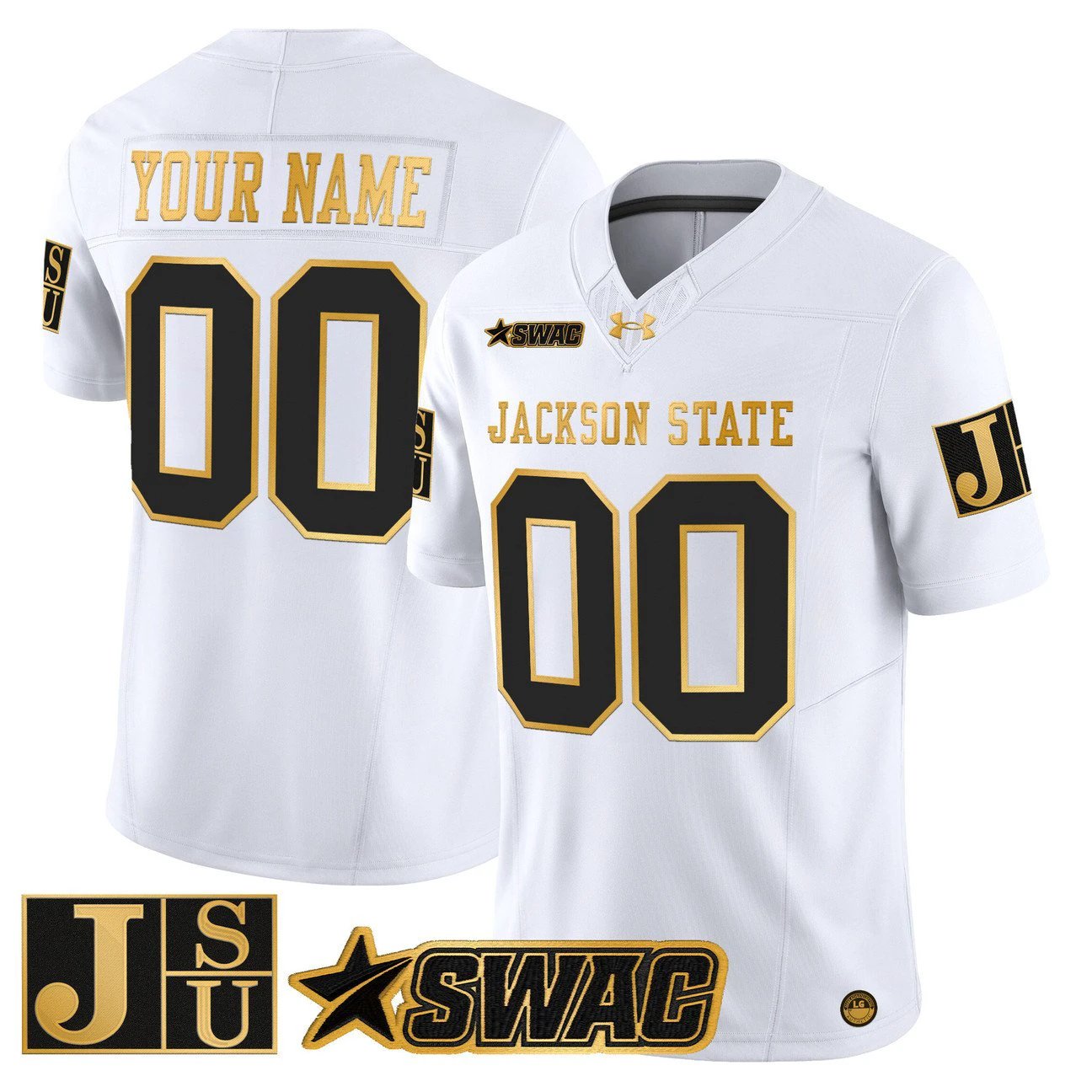 Custom Jackson State Tigers Jersey 2025 Gold Vapor Stitched by My Store NCAA Football Jerseys