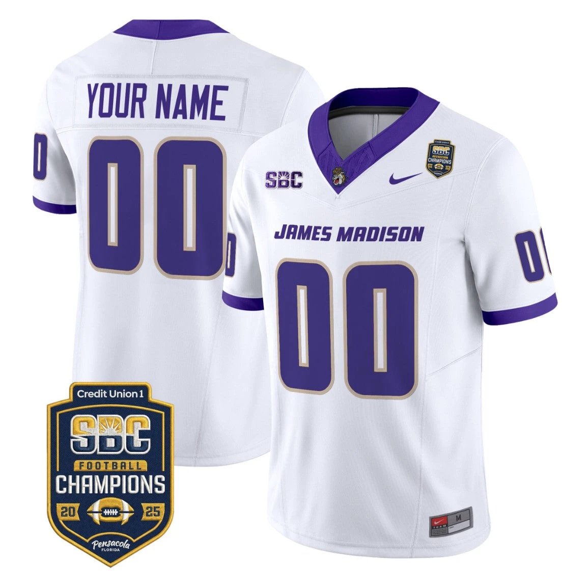 Custom James Madison Dukes Jersey 2025 SBC Champions Vapor Limited by My Store NCAA Football Jerseys