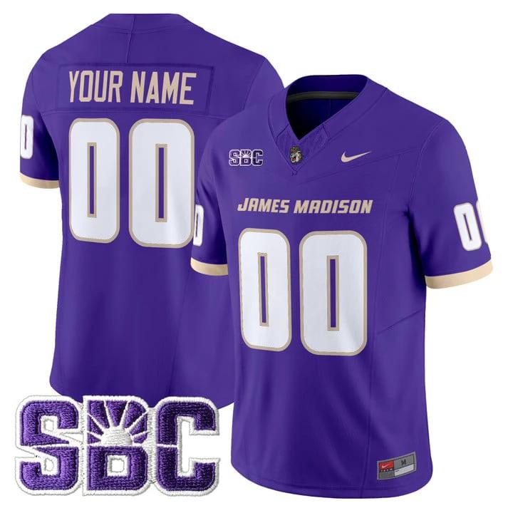 Custom James Madison Dukes Jersey Name, Number 2025 Vapor Limited Stitched by My Store NCAA Football Jerseys