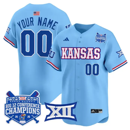 Custom Kansas Jayhawks Jersey Big 12 Conference Champions 2026 Stitched by My Store