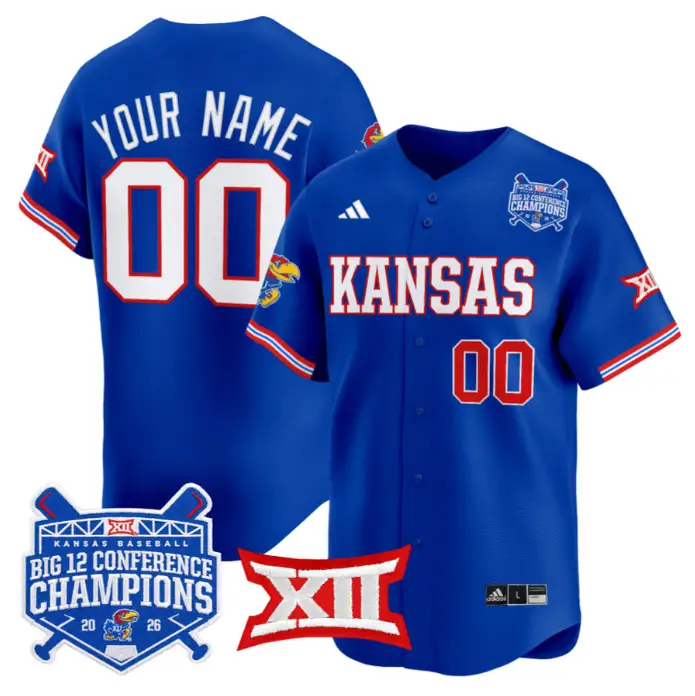 Custom Kansas Jayhawks Jersey Big 12 Conference Champions 2026 Stitched by My Store