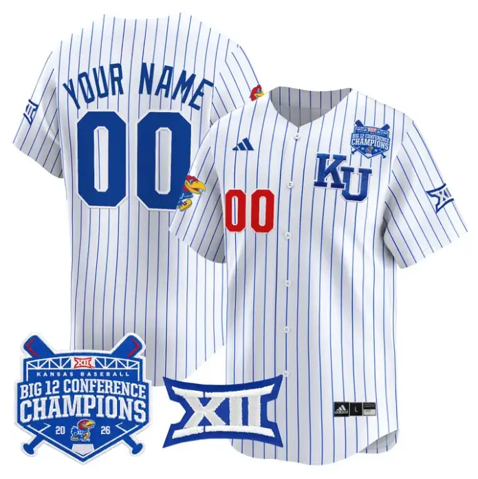 Custom Kansas Jayhawks Jersey Big 12 Conference Champions 2026 Stitched by My Store