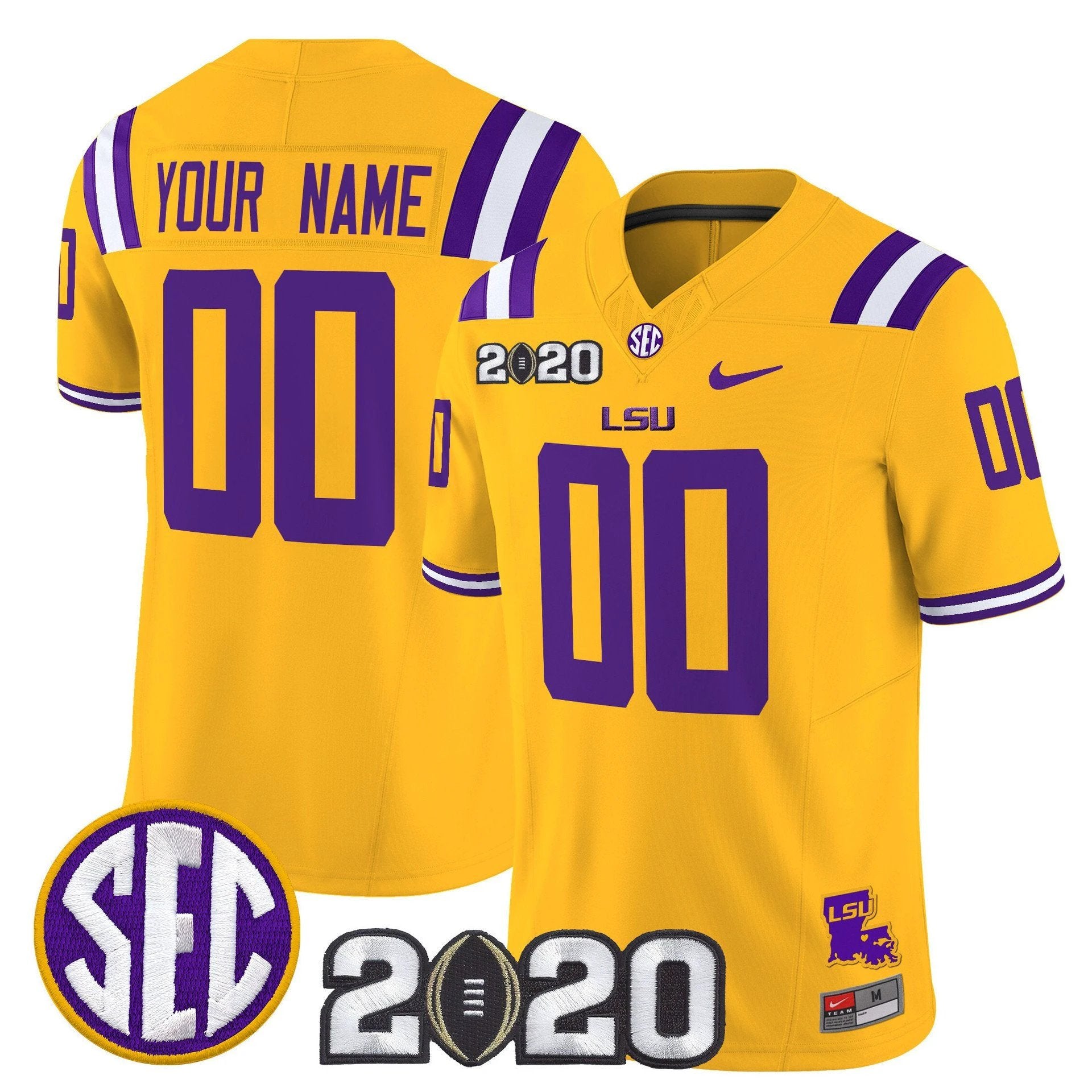 Custom LSU Tigers Jersey Name, Number 2020 National Champions Stitched by My Store NCAA Football Jerseys