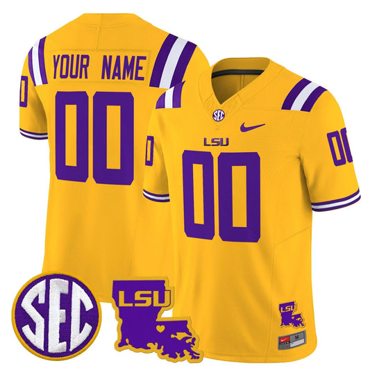 Custom LSU Tigers Jersey Name, Number 2025 Louisiana Patch Stitched by My Store NCAA Football Jerseys