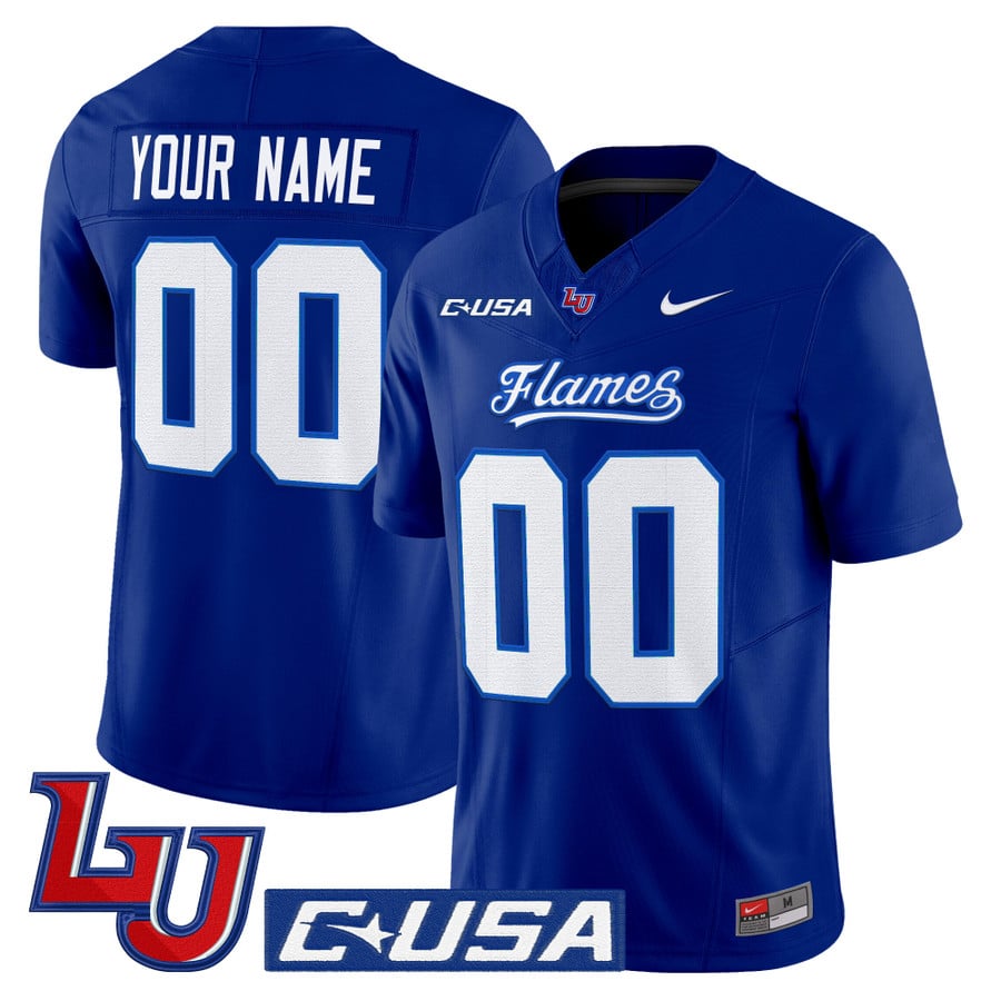 Custom Liberty Flames Jersey Name, Number 2025 Vapor Limited Stitched by My Store NCAA Football Jerseys
