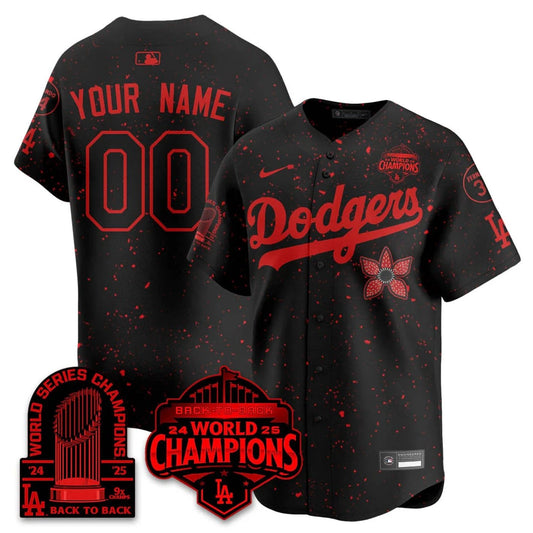 Custom Los Angeles Dodgers Jersey 2025 Champions Stranger Things 9x Champs Stitched by My Store