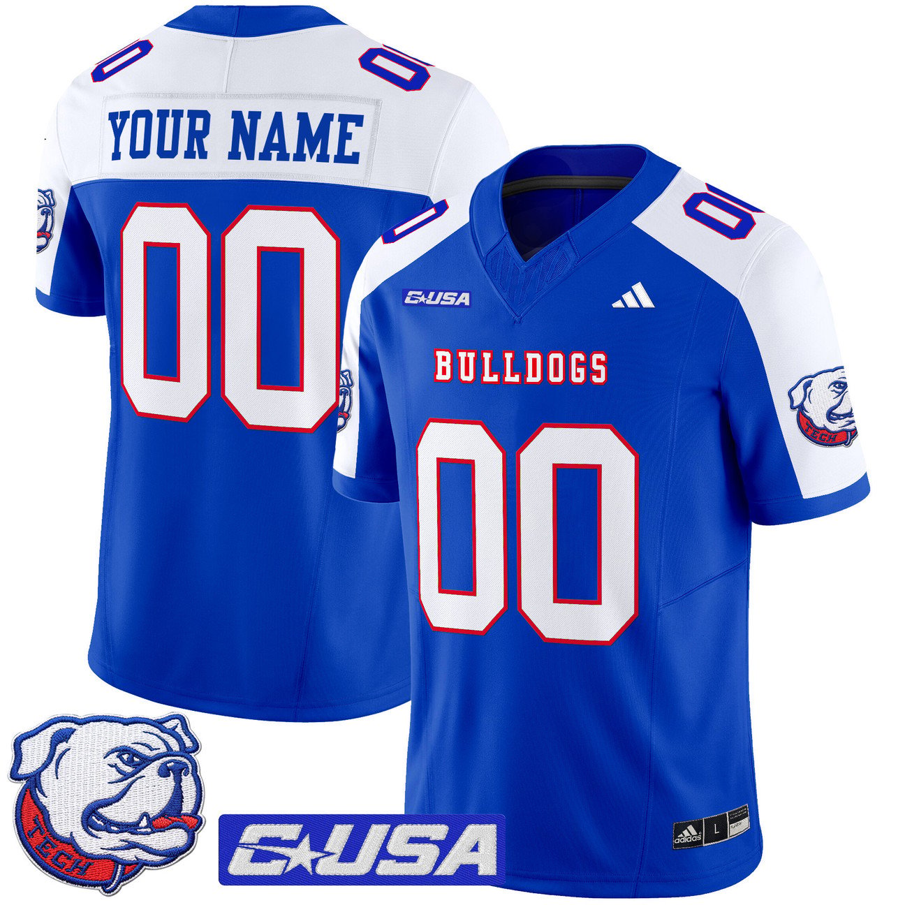 Custom Louisiana Tech Bulldogs Jersey 2025 Vapor Limited Stitched by My Store NCAA Football Jerseys