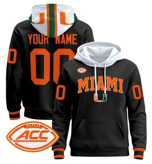 Custom Miami Hurricanes Hoodie Name, Number 2024 Pullover V2 by Hoodie Pullover