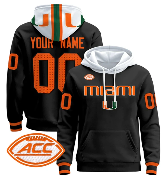 Custom Miami Hurricanes Hoodie Name, Number 2024 Pullover V3 by Hoodie Pullover