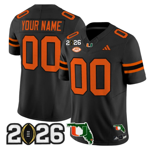 Custom Miami Hurricanes Jersey 2026 CFP Final Florida Patch Limited by My Store NCAA Football Jerseys