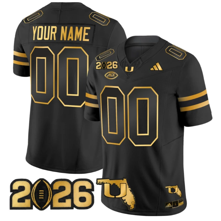 Custom Miami Hurricanes Jersey 2026 CFP Final Florida Patch Stitched by My Store NCAA Football Jerseys