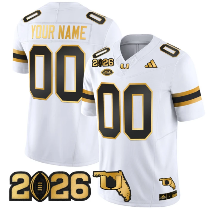 Custom Miami Hurricanes Jersey 2026 CFP Final Florida Patch Stitched by My Store NCAA Football Jerseys