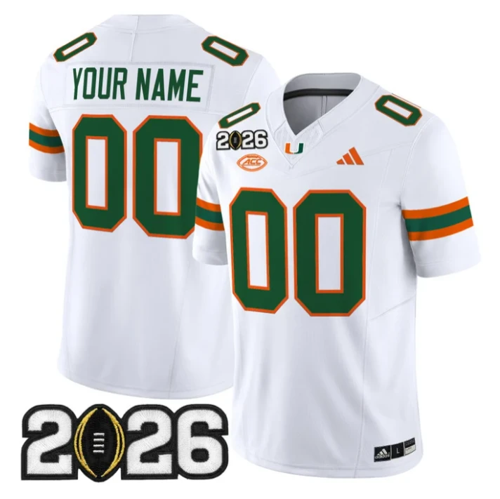 Custom Miami Hurricanes Jersey 2026 CFP Final Patch Limited Stitched Black by My Store NCAA Football Jerseys