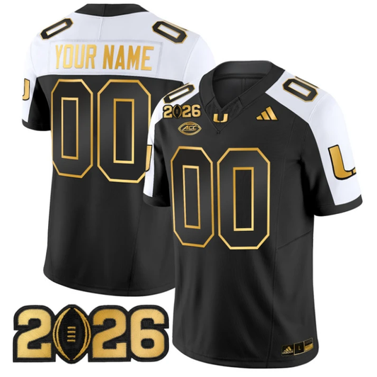 Custom Miami Hurricanes Jersey Name, Number 2026 CFP Final Patch Stitched by My Store NCAA Football Jerseys
