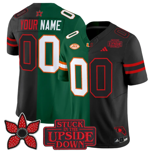 Custom Miami Hurricanes Jersey Upside Down Edition Stitched by My Store NCAA Football Jerseys