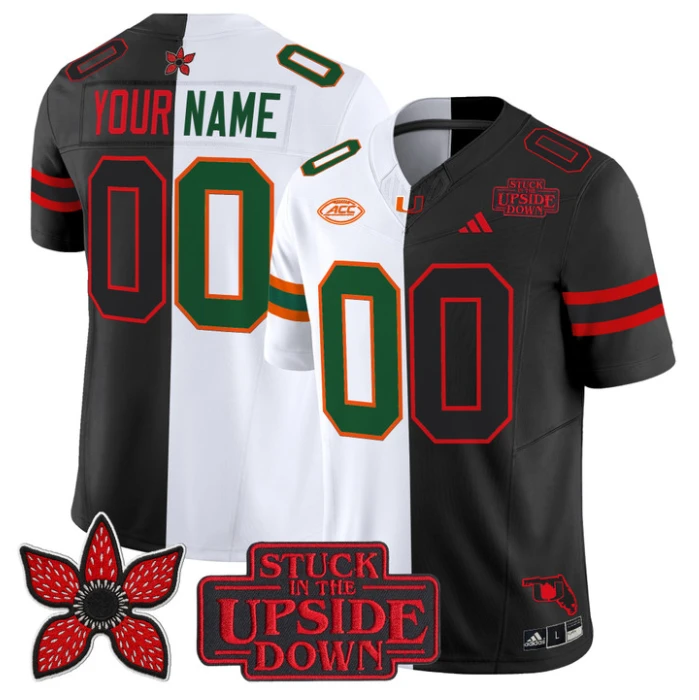 Custom Miami Hurricanes Jersey Upside Down Edition Stitched by My Store NCAA Football Jerseys