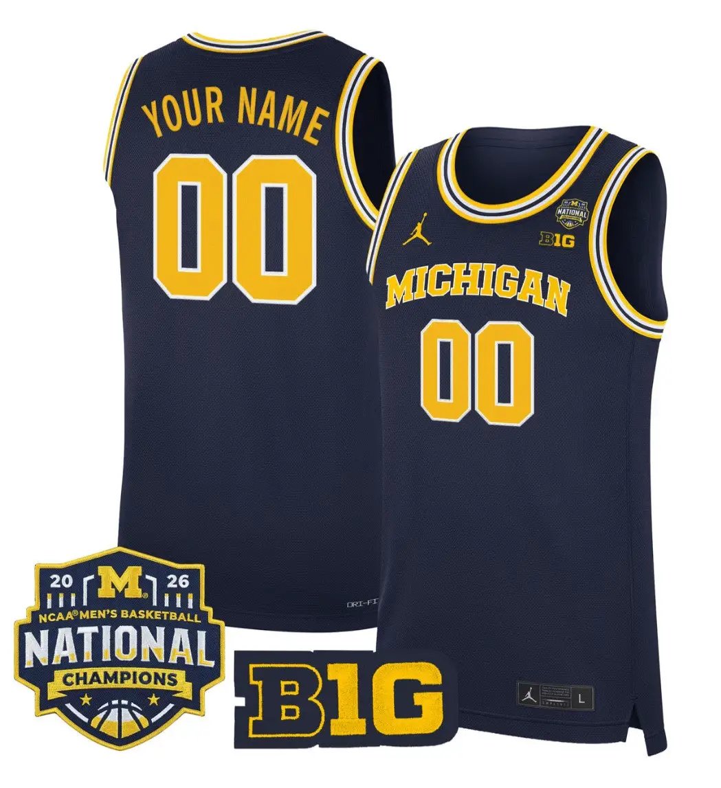 Custom Michigan Wolverines Jersey 2026 National Champions Stitched by My store basketball