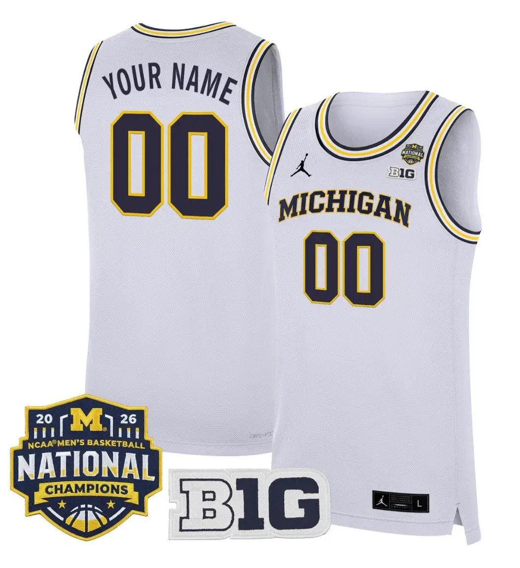 Custom Michigan Wolverines Jersey 2026 National Champions Stitched by My store basketball