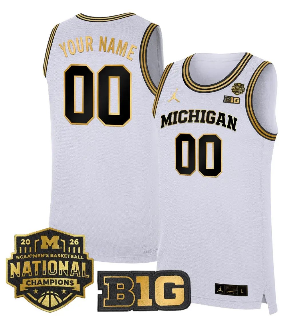 Custom Michigan Wolverines Jersey 2026 National Champions Stitched by My store basketball
