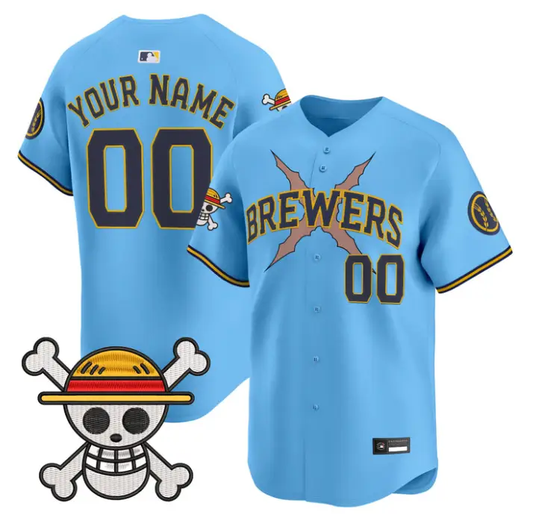 Custom Milwaukee Brewers Jersey Name, Number One Piece Premier Stitched by My Store