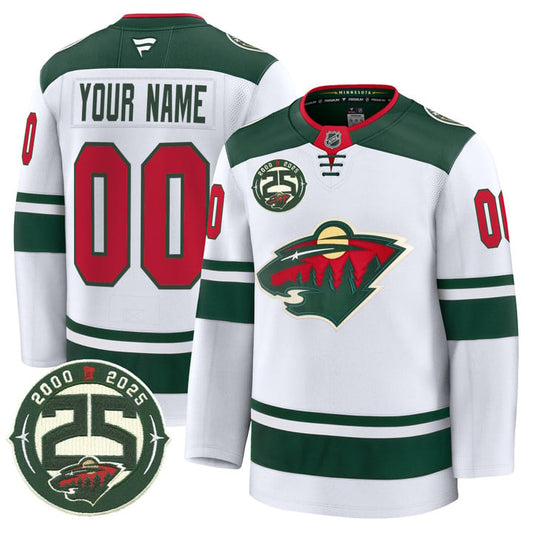 Custom Minnesota Wild Jersey 25th Anniversary Patch Premium Stitched by Hockey David