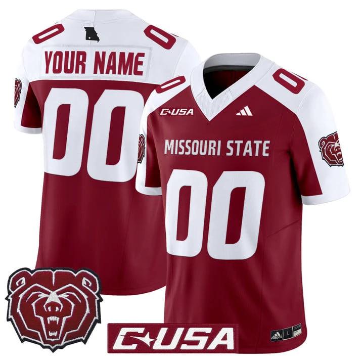 Custom Missouri State Bears Jersey 2025 Vapor Limited Stitched by My Store NCAA Football Jerseys