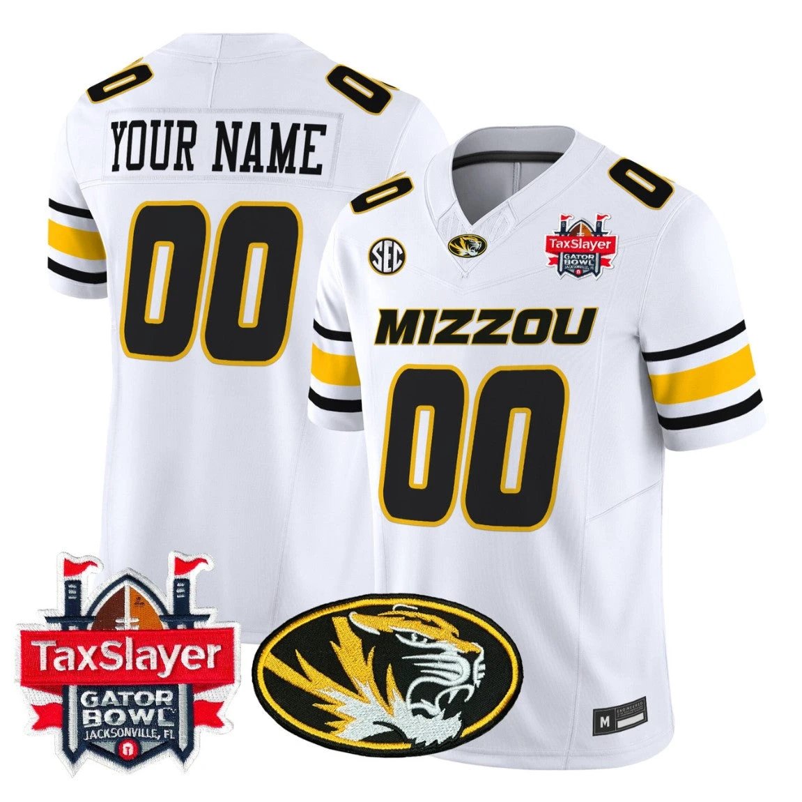 Custom Missouri Tigers Jersey 2025 Gator Bowl Vapor Limited Stitched by My Store NCAA Football Jerseys
