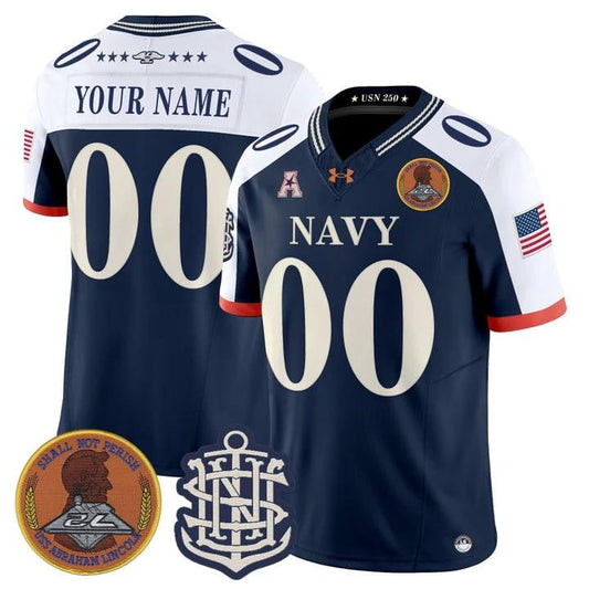 Custom Navy Midshipmen Jersey Name, Number 250th Anniversary Stitched by My Store NCAA Football Jerseys