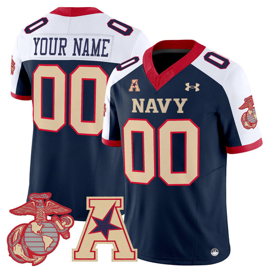 Custom Navy Midshipmen Jersey Name, Number Vapor USMC Premier Stitched by My Store NCAA Football Jerseys