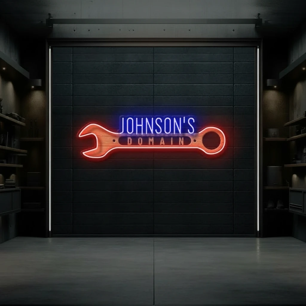 Custom Neon Sign Garage Gift for Men by Neonchics