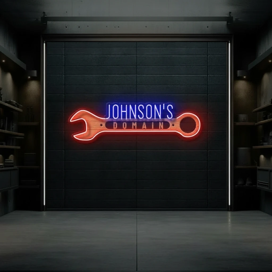 Custom Neon Sign Garage Gift for Men by Neonchics