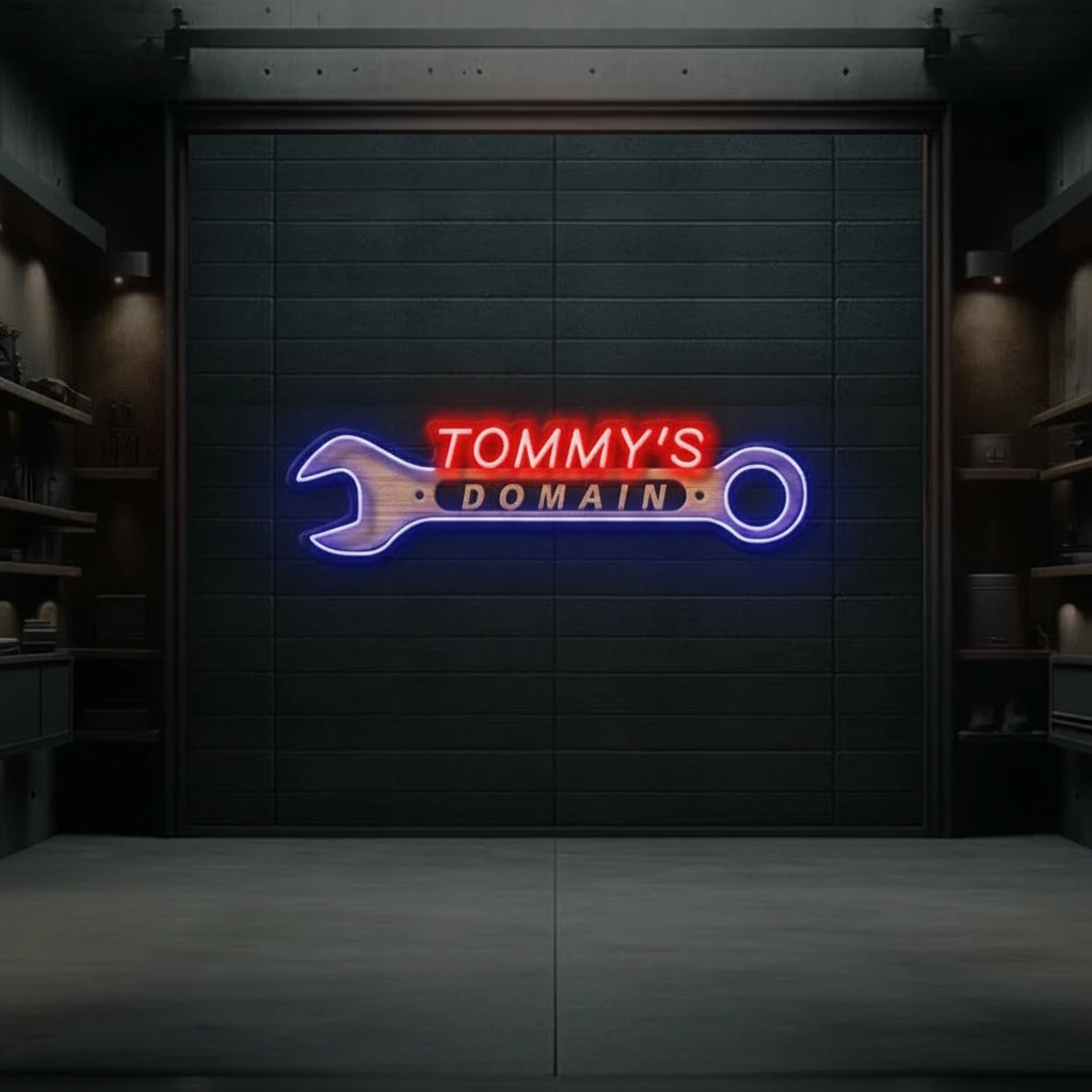 Custom Neon Sign Garage Gift for Men by Neonchics