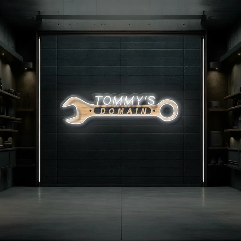 Custom Neon Sign Garage Gift for Men by Neonchics