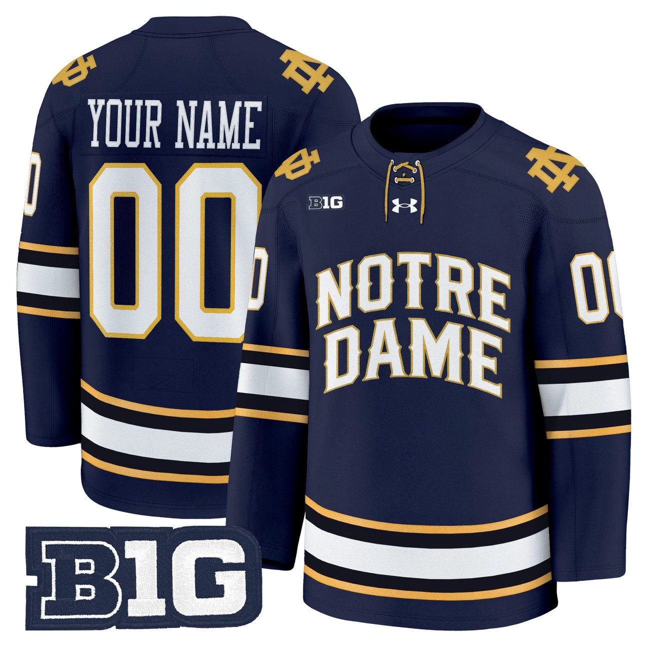 Custom Notre Dame Fighting Irish Jersey 2025-26 Premium Stitched by Hockey David
