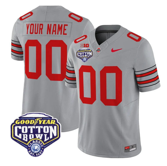 Custom Ohio State Jersey Heritage Stripe 2025 Cotton Bowl Patch Stitched by My Store NCAA Football Jerseys