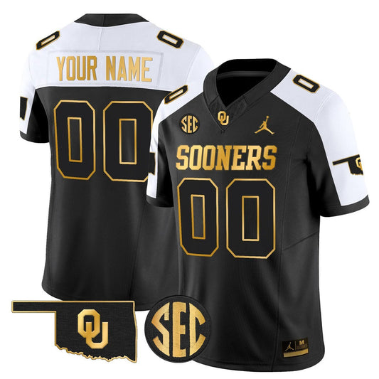 Custom Oklahoma Sooners Jersey 2025 Gold Vapor Limited Stitched by My Store NCAA Football Jerseys