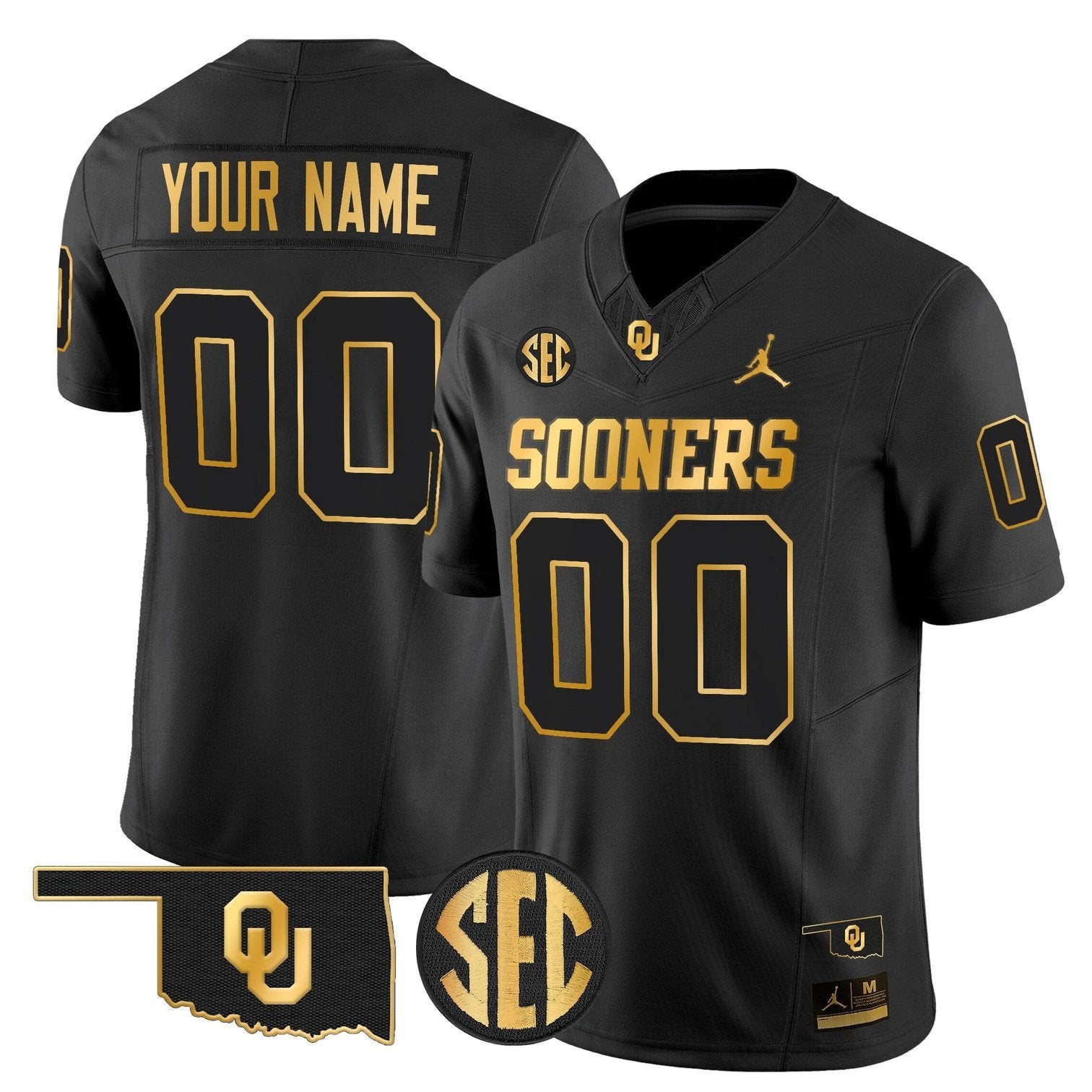 Custom Oklahoma Sooners Jersey 2025 Gold Vapor Limited Stitched by My Store NCAA Football Jerseys