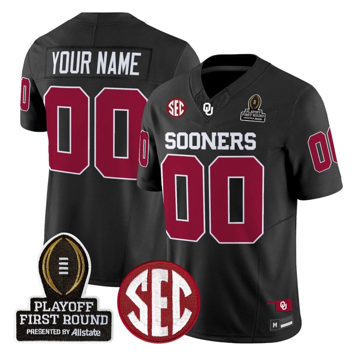 Custom Oklahoma Sooners Jersey 2025 Playoff First Round Stitched by My Store NCAA Football Jerseys