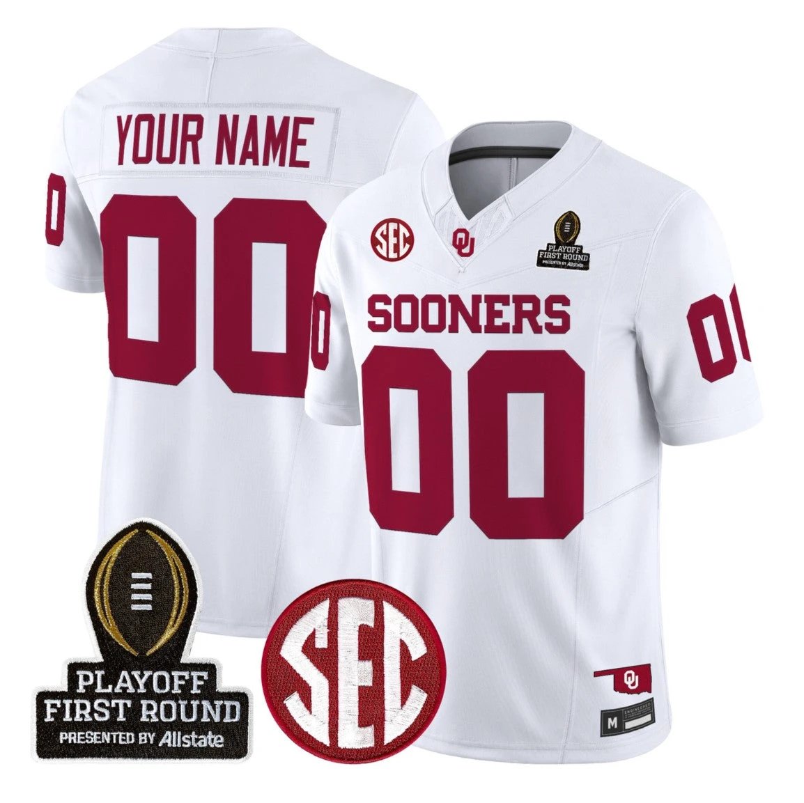 Custom Oklahoma Sooners Jersey 2025 Playoff First Round Stitched by My Store NCAA Football Jerseys