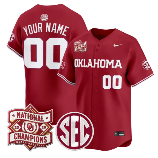 Custom Oklahoma Sooners Jersey 2026 National Champions Patch Stitched by My Store