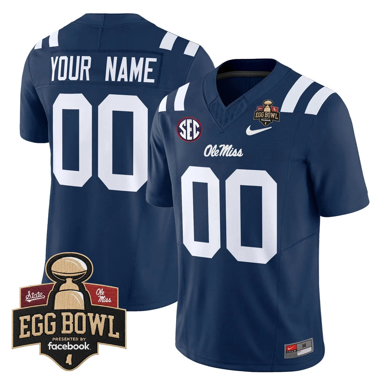 Custom Ole Miss Rebels Jersey 2025 Egg Bowl Vapor Limited Stitched by My Store NCAA Football Jerseys